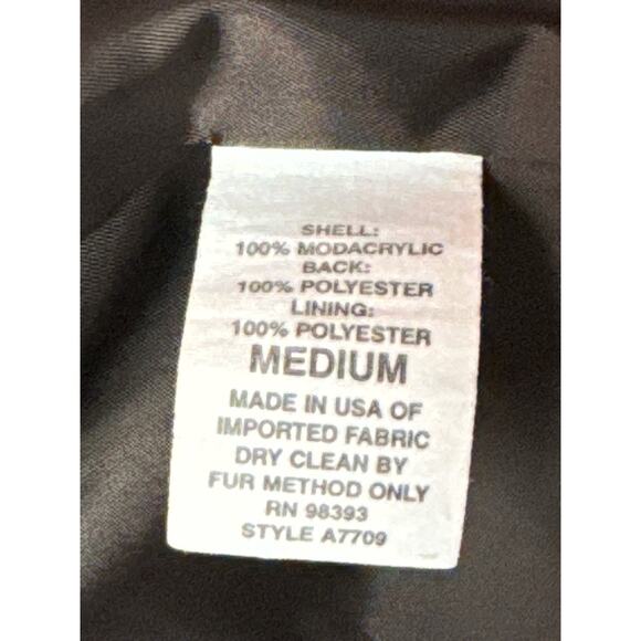 Dennis Basso Faux Fur Coat Retro Glamor Chic Winter Brown Size Medium - Picture 11 of 11